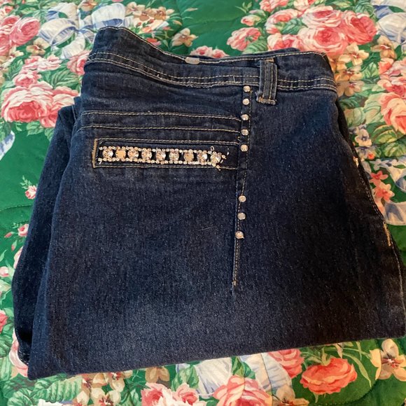 Fashion Power Jeanswear Bling Ladies Jeans~XL - Picture 8 of 10